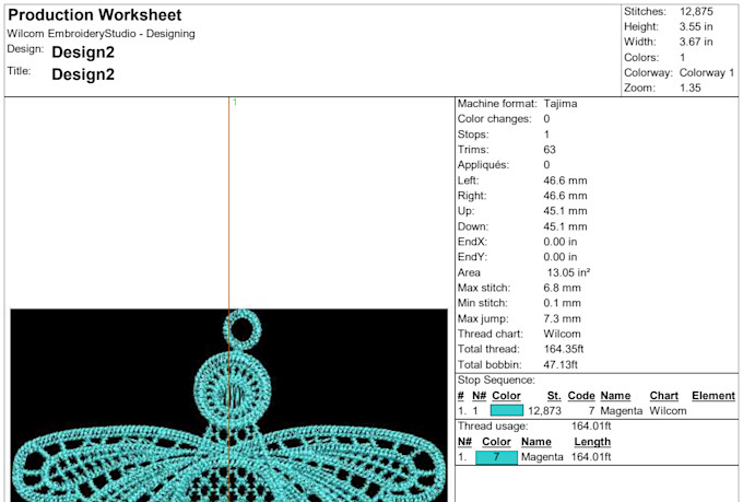 make 3d standing lace embroidery pattern from your reference